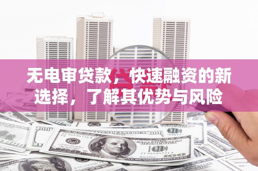 平武无电审贷款，快速融资的新选择，了解其优势与风险