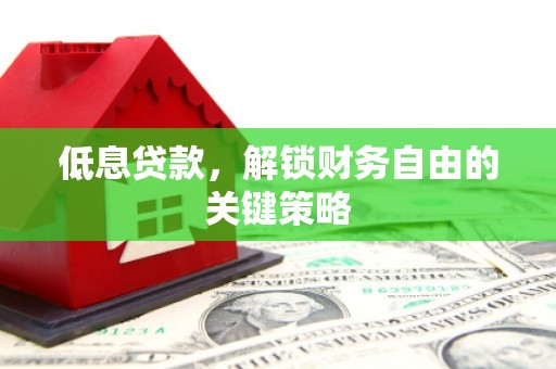 平武低息贷款，解锁财务自由的关键策略