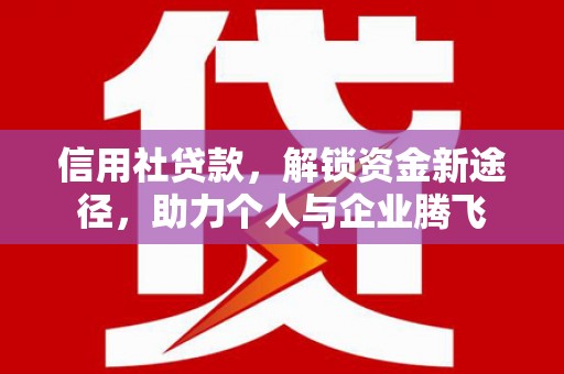 平武信用社贷款，解锁资金新途径，助力个人与企业腾飞