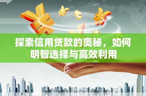 平武探索信用贷款的奥秘，如何明智选择与高效利用