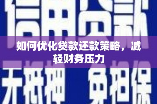 平武如何优化贷款还款策略，减轻财务压力